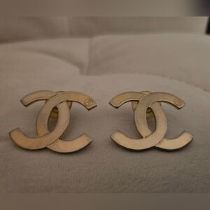 CHANEL Gold  Logo Earrings
